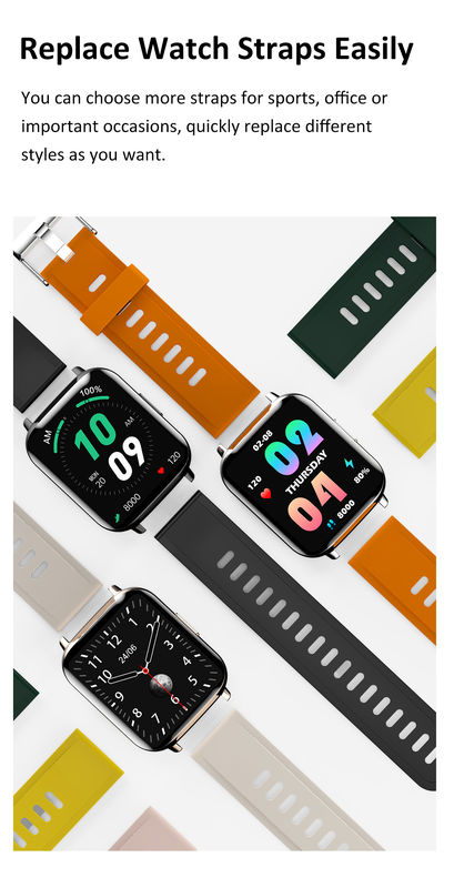 ODM 3ATM Square Shape Smart Watch Stress Monitor Multipurpose